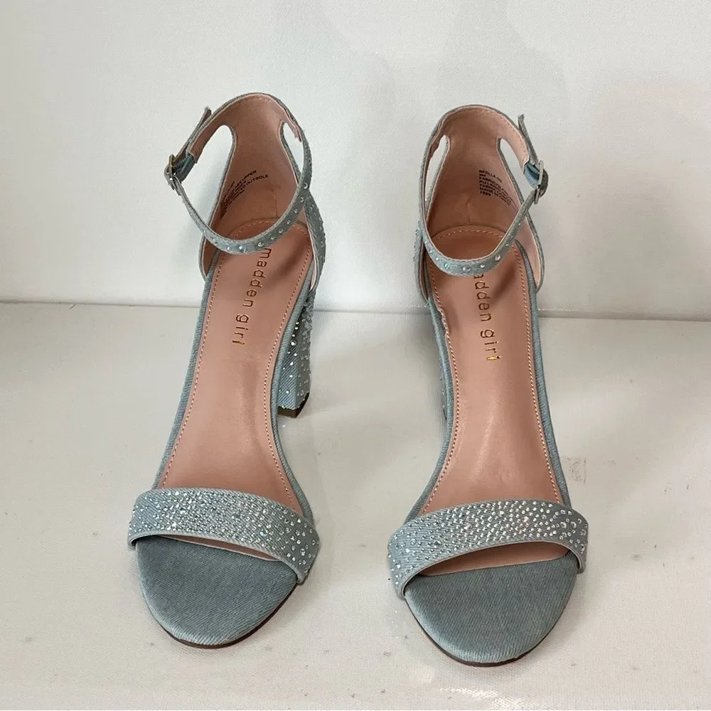 Madden Girl Beella Denim Rhinestone Heels